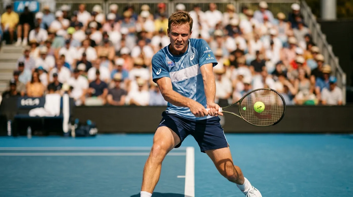 A well-prepared underdog competing strongly in an early Australian Open round