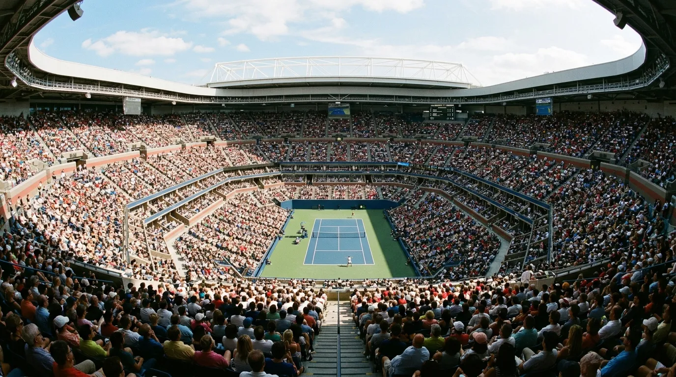 A packed Grand Slam show court driving deep markets
