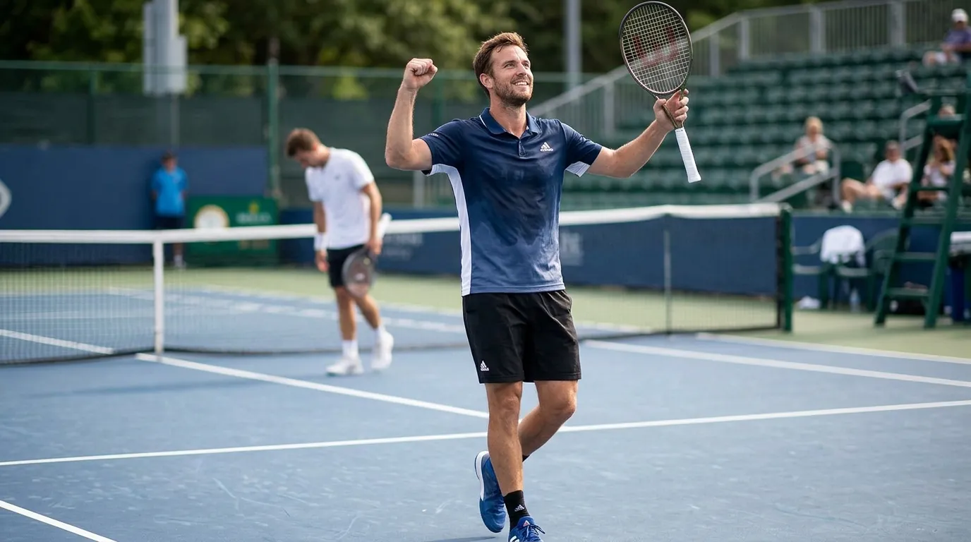 A best-of-three match resolving into a clear set score