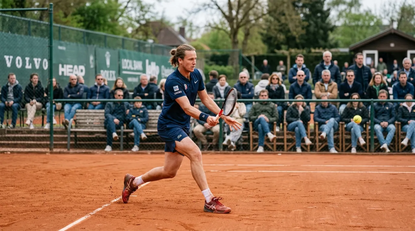 A clay specialist competing at a small European warm-up tournament