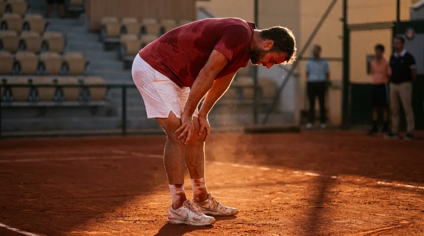 Best-of-five clay-court match grinding into a fourth set