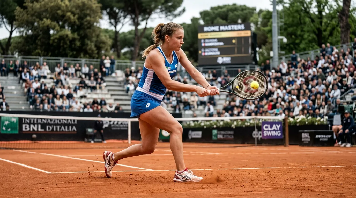 A player building clay form at a European warm-up event before Paris
