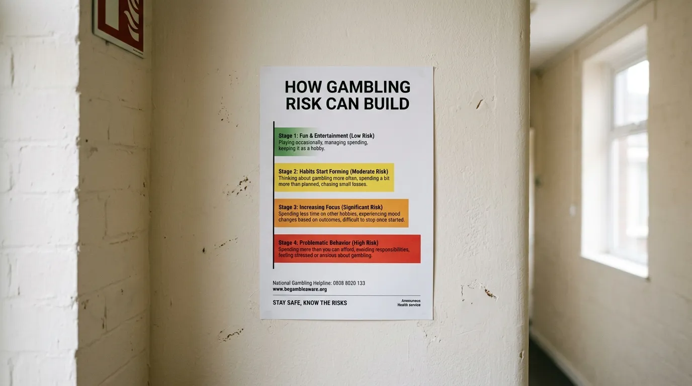 An awareness campaign highlighting how gambling risk can build gradually