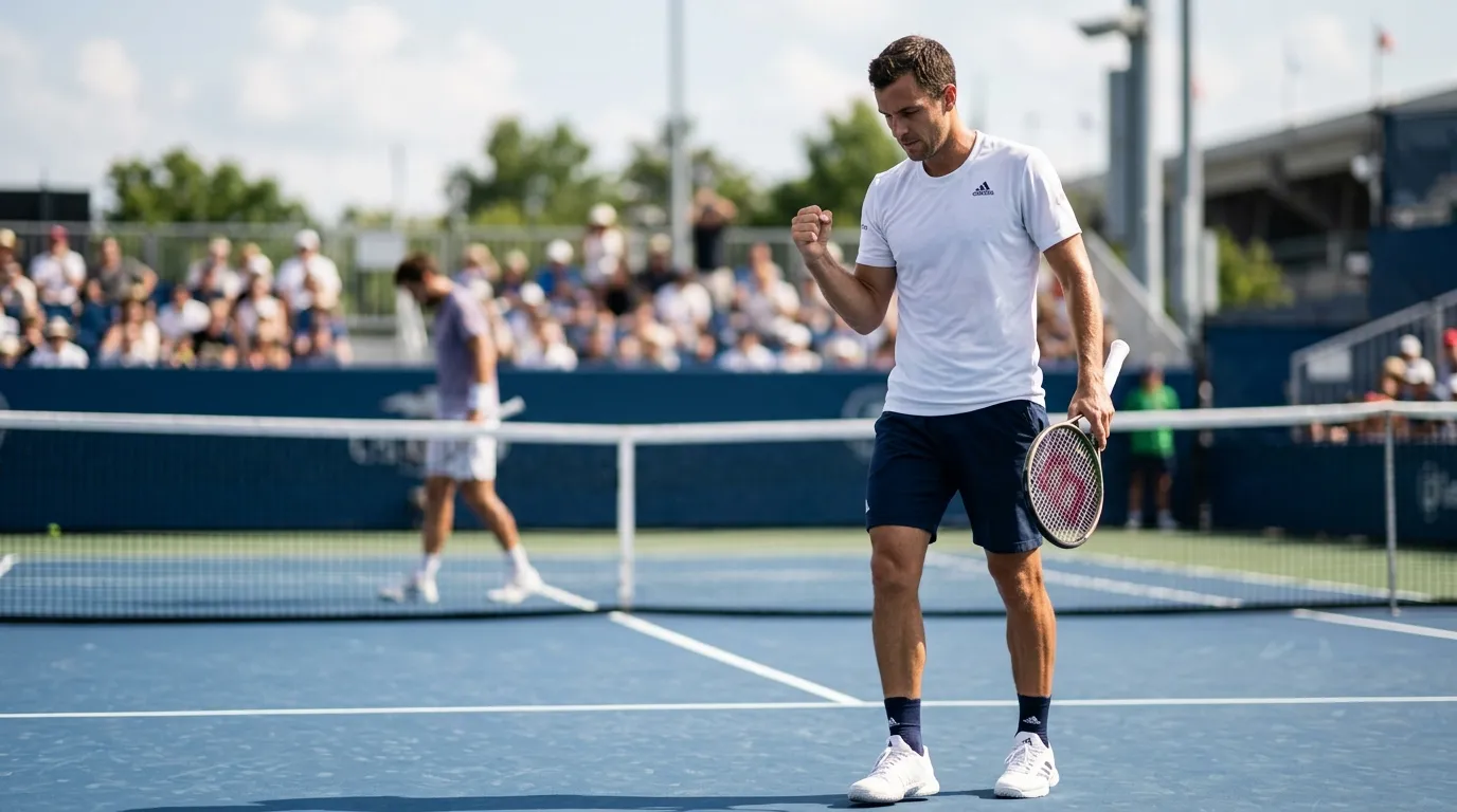 A favourite closing out a dominant straight-sets win