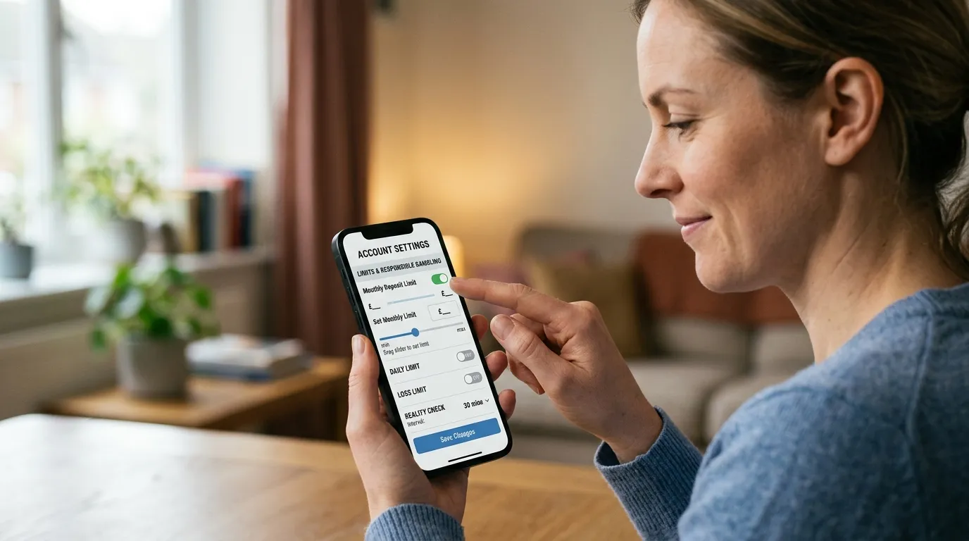 A bettor setting a monthly deposit limit on a licensed UK betting account