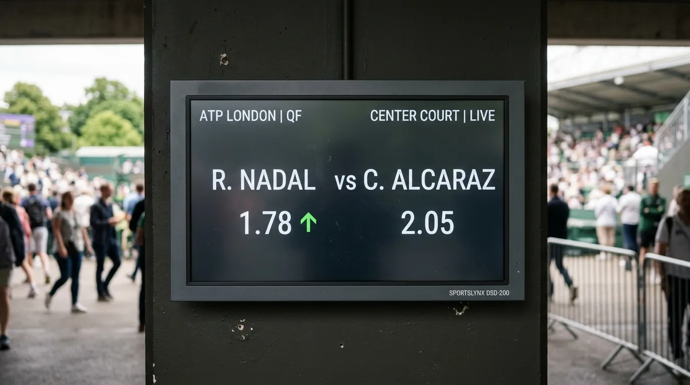An odds board showing a tennis price drifting in the hours before a match