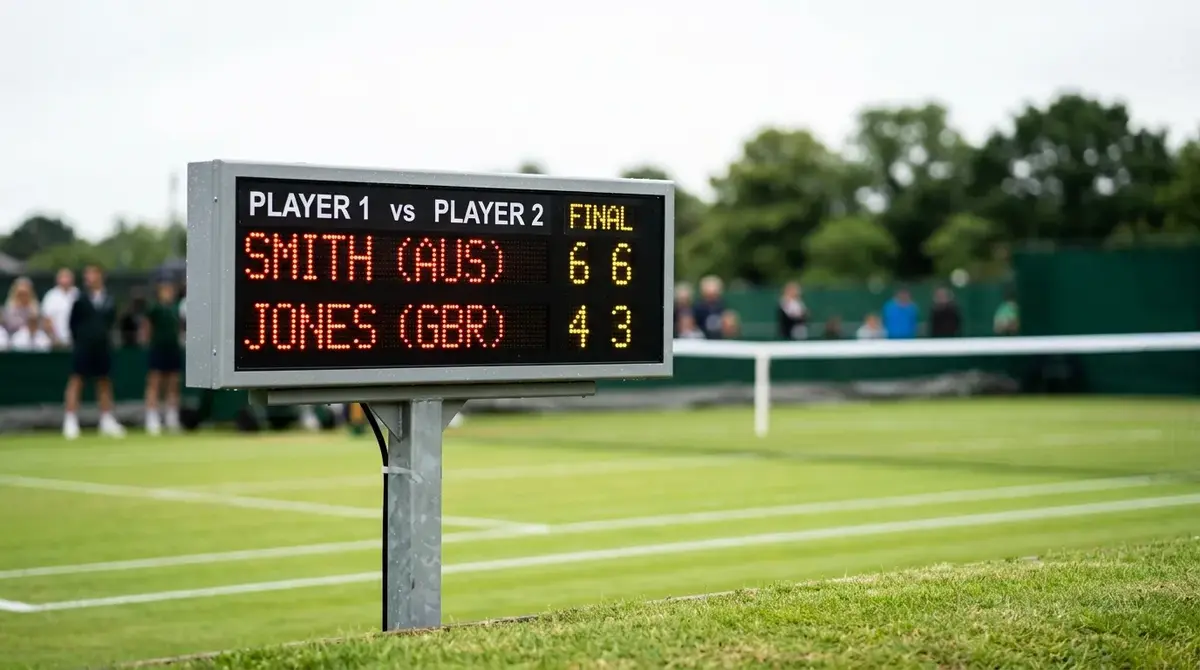 Tennis scoreboard showing a two-set scoreline used to settle a set betting bet