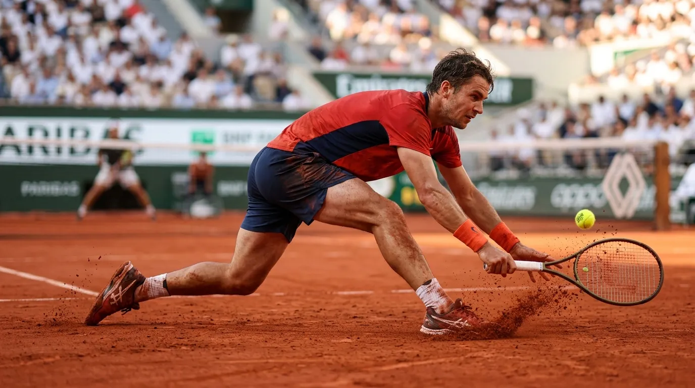 Frequent breaks of serve on a slow clay court